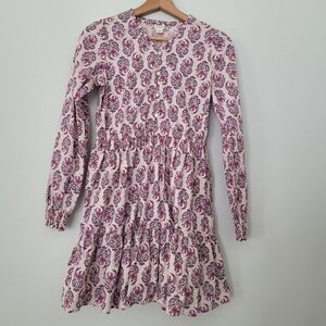 J.Crew crewcuts girls size 14 long sleeve Pink and Blue floral dress Lightweight